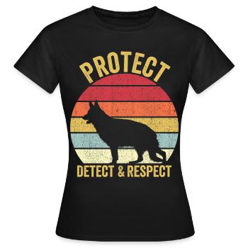 Policier Chien Police Vintage - T-shirt Femme - noir - Devant - AI Model Female 172 dark (172cm)
