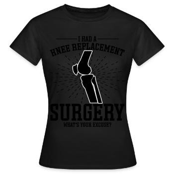 Arthroplastie du genou - T-shirt Femme - noir - Devant - AI Model Female 172 dark (172cm)