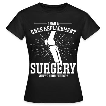 Arthroplastie du genou - T-shirt Femme - noir - Devant - AI Model Female 172 dark (172cm)