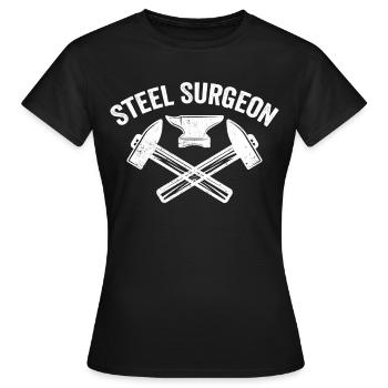 Chirurgien de l’acier Forgeron Forgeron - T-shirt Femme - noir - Devant - AI Model Female 172 dark (172cm)