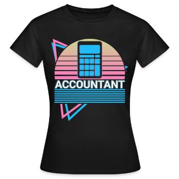 Comptable Calcul Comptabilité Rétro - T-shirt Femme - noir - Devant - AI Model Female 172 dark (172cm)