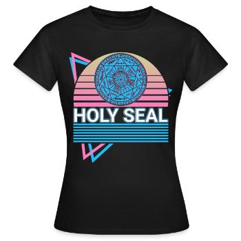 Saint Sceau Archange Retro - T-shirt Femme - noir - Devant - AI Model Female 172 dark (172cm)