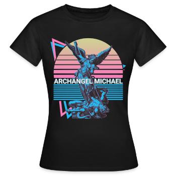 Archange Michel - T-shirt Femme - noir - Devant - AI Model Female 172 dark (172cm)