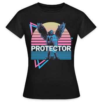 Protecteur Archange Michael Retro - T-shirt Femme - noir - Devant - AI Model Female 172 dark (172cm)