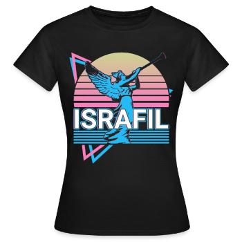 Israfil Archange Rétro - T-shirt Femme - noir - Devant - AI Model Female 172 dark (172cm)