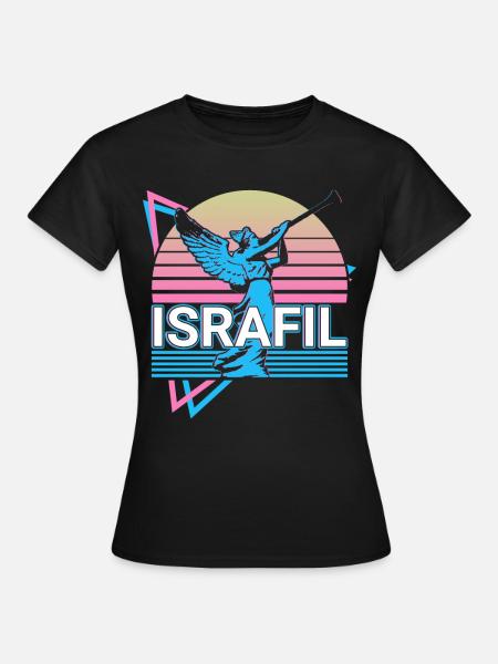 Israfil Erzengel Retro - Frauen T-Shirt - Schwarz