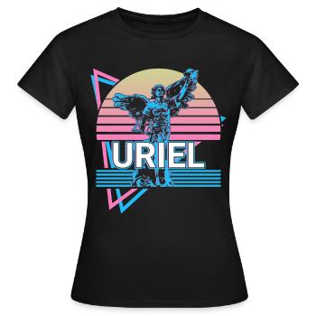 Uriel Erzengel Retro - Frauen T-Shirt - Schwarz - Vorne - AI Model Female 172 dark (172cm)