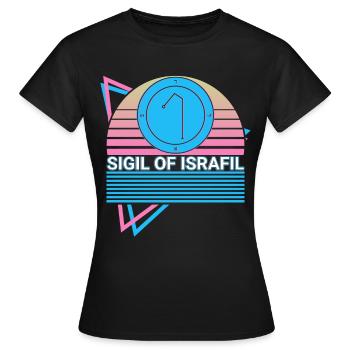 Sceau d’Israfil Archange Sceau Rétro - T-shirt Femme - noir - Devant - AI Model Female 172 dark (172cm)