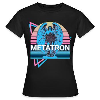 Metatron Erzengel Retro - Frauen T-Shirt - Schwarz - Vorne - AI Model Female 172 dark (172cm)