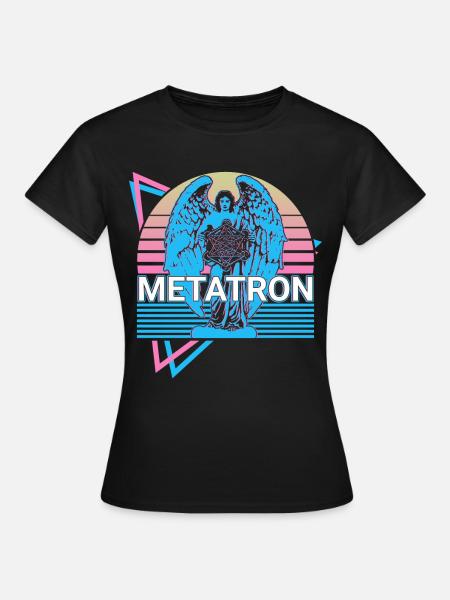 Metatron Erzengel Retro - Frauen T-Shirt - Schwarz