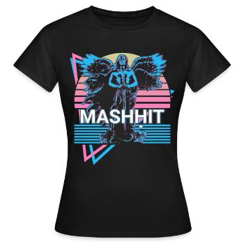 Mashḥit Destructive Angel Retro - Women's T-Shirt - black - Front - AI Model Female 172 dark (172cm)