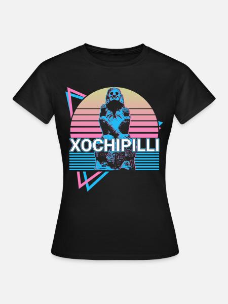 Xochipilli Aztekengott Retro - Frauen T-Shirt - Schwarz