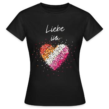 L’amour dans le cœur Lesbienne Lesbienne Lesbienne Gay - T-shirt Femme - noir - Devant - AI Model Female 172 dark (172cm)