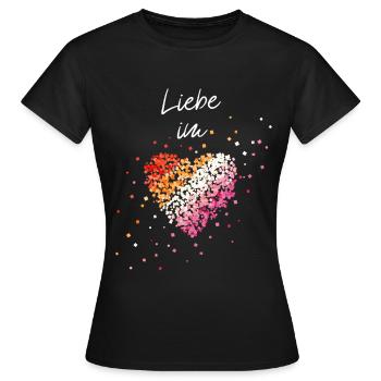 L’amour dans le cœur Lesbienne Lesbienne Lesbienne Gay - T-shirt Femme - noir - Devant - AI Model Female 172 dark (172cm)