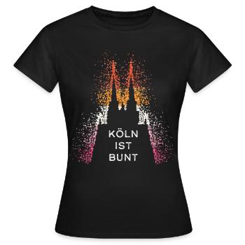 Köln Kölner Dom Kölnerin Lesbe Lesben Lesbisch - Frauen T-Shirt - Schwarz - Vorne - AI Model Female 172 dark (172cm)