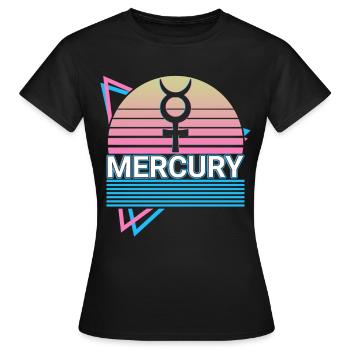 Mercury Alchemy Symbol Retro - Women's T-Shirt - black - Front - AI Model Female 172 dark (172cm)