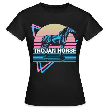 Trojanisches Pferd Troja Antike griechische Mythol - Frauen T-Shirt - Schwarz - Vorne - AI Model Female 172 dark (172cm)