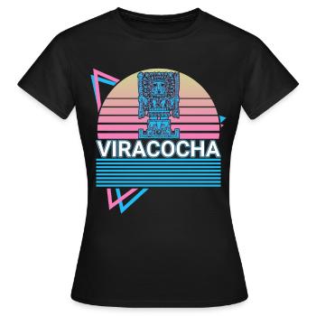 Viracocha Inca Rétro - T-shirt Femme - noir - Devant - AI Model Female 172 dark (172cm)