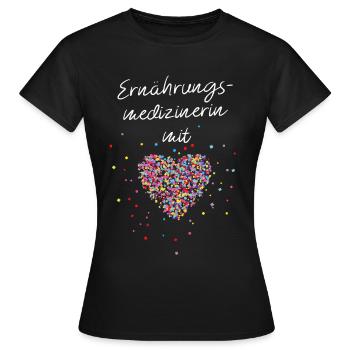 Ernährungsmedizinerin mit Herz Ernährungsberaterin - Frauen T-Shirt - Schwarz - Vorne - AI Model Female 172 dark (172cm)