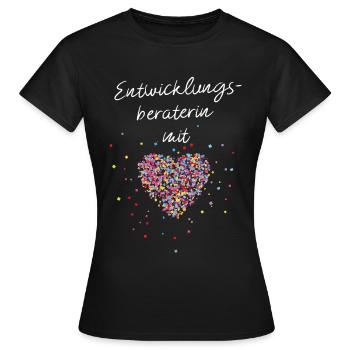 Entwicklungsberaterin mit Herz Erzieherin Kita - Frauen T-Shirt - Schwarz - Vorne - AI Model Female 172 dark (172cm)
