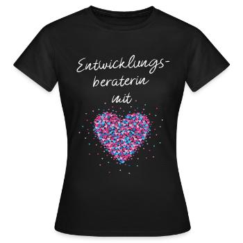 Entwicklungsberaterin mit Herz Pädagogik Kiga - Frauen T-Shirt - Schwarz - Vorne - AI Model Female 172 dark (172cm)