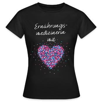 Ernährungsmedizinerin mit Herz Ernährungsberatung - Frauen T-Shirt - Schwarz - Vorne - AI Model Female 172 dark (172cm)