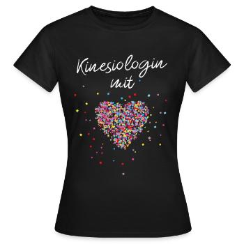 Kinesiologin mit Herz Physiologie Heilpraktikerin - Frauen T-Shirt - Schwarz - Vorne - AI Model Female 172 dark (172cm)