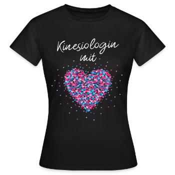 Kinesiologin mit Herz Chiropraktik Heilpraktikerin - Frauen T-Shirt - Schwarz - Vorne - AI Model Female 172 dark (172cm)