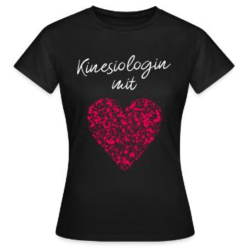 Kinesiologin mit Herz Chiropraktik Kinesiologie - Frauen T-Shirt - Schwarz - Vorne - AI Model Female 172 dark (172cm)