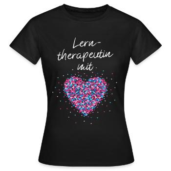 Lerntherapeutin mit Herz Lerntherapie Nachhilfe - Frauen T-Shirt - Schwarz - Vorne - AI Model Female 172 dark (172cm)