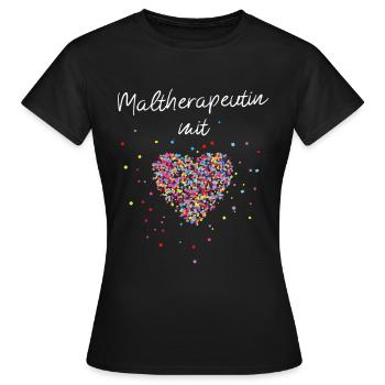 Maltherapeutin mit Herz Kunsttherapie Therapie - Frauen T-Shirt - Schwarz - Vorne - AI Model Female 172 dark (172cm)