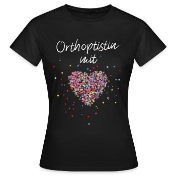 Orthoptistin mit Herz Orthoptik Strabologie - Frauen T-Shirt - Schwarz - Vorne - AI Model Female 172 dark (172cm)