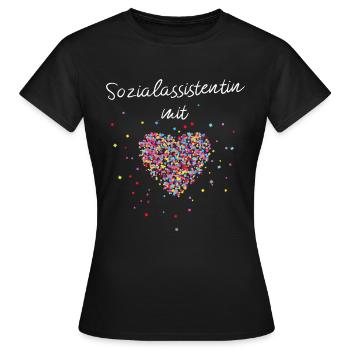 Sozialassistentin mit Herz Pflege Betreuung - Frauen T-Shirt - Schwarz - Vorne - AI Model Female 172 dark (172cm)