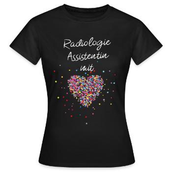 Radiologieassistenzin mit Herz Radiologie MTA - Frauen T-Shirt - Schwarz - Vorne - AI Model Female 172 dark (172cm)
