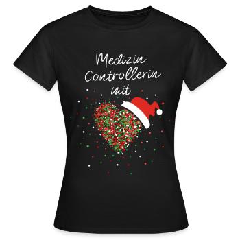 Medizincontrollerin mit Herz Weihnachtsmotiv Xmas - Frauen T-Shirt - Schwarz - Vorne - AI Model Female 172 dark (172cm)