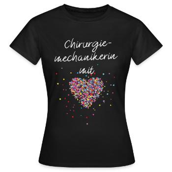 Chirurgiemechanikerin mit Herz Chirurgie - Frauen T-Shirt - Schwarz - Vorne - AI Model Female 172 dark (172cm)