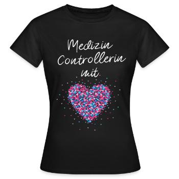 Medizincontrollerin mit Herz Krankenhausleitung - Frauen T-Shirt - Schwarz - Vorne - AI Model Female 172 dark (172cm)