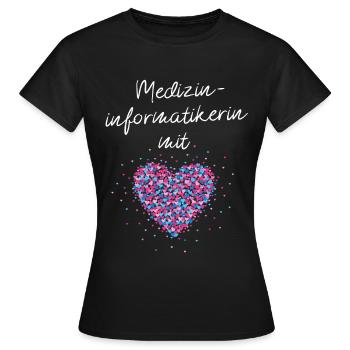Medizinimformatikerin mit Herz Krankenhaus Klinik - Frauen T-Shirt - Schwarz - Vorne - AI Model Female 172 dark (172cm)
