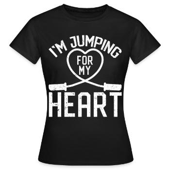 Corde à sauter amusante Je saute avec la corde pour m - T-shirt Femme - noir - Devant - AI Model Female 172 dark (172cm)