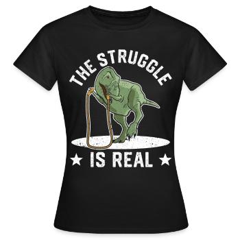 Lustiges Springseil Springseil springen Der Kampf - Frauen T-Shirt - Schwarz - Vorne - AI Model Female 172 dark (172cm)