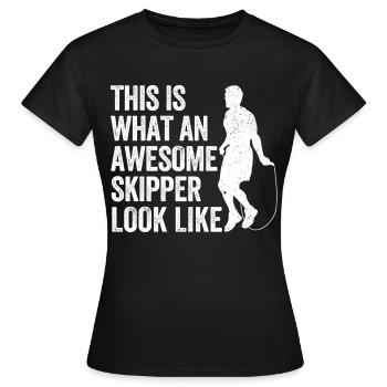 Lustiges Springseil Springseil - Frauen T-Shirt - Schwarz - Vorne - AI Model Female 172 dark (172cm)