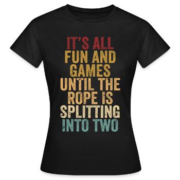 Lustiges Springseil Springseil Springseil Seil spa - Frauen T-Shirt - Schwarz - Vorne - AI Model Female 172 dark (172cm)