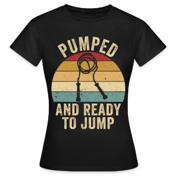 Lustiges Springseil Springseil Springseil Pumped T - Frauen T-Shirt - Schwarz - Vorne - AI Model Female 172 dark (172cm)