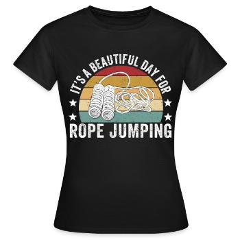 Drôle de corde à sauter corde à sauter corde à sauter - T-shirt Femme - noir - Devant - AI Model Female 172 dark (172cm)
