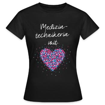 Medizintechnikerin mit Herz Medizin Arztpraxis - Frauen T-Shirt - Schwarz - Vorne - AI Model Female 172 dark (172cm)
