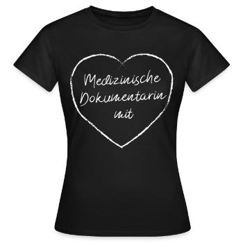 Medizinische Dokumentarin mit Herz Pharmazie - Frauen T-Shirt - Schwarz - Vorne - AI Model Female 172 dark (172cm)