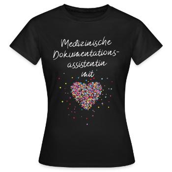 Medizinische Dokumentationsassistentin mit Herz - Frauen T-Shirt - Schwarz - Vorne - AI Model Female 172 dark (172cm)