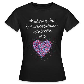 Dokumentationsassistentin mit Herz Krankenhaus - Frauen T-Shirt - Schwarz - Vorne - AI Model Female 172 dark (172cm)