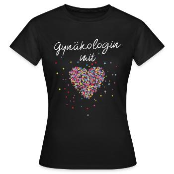 Gynäkologin mit Herz Frauenärztin Gynäkologie - Frauen T-Shirt - Schwarz - Vorne - AI Model Female 172 dark (172cm)