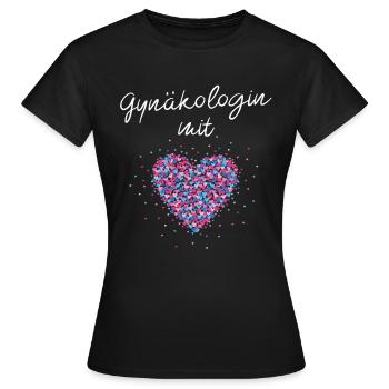 Gynäkologin mit Herz Frauenärztin Frauenheilkunde - Frauen T-Shirt - Schwarz - Vorne - AI Model Female 172 dark (172cm)